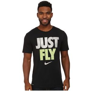 Nike Black Crewneck Just Fly Dri Fit Short Sleeve Tee Size Small